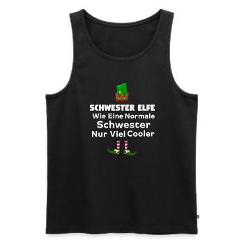 Schwester Elfe Geschwister Geschenk - Männer Premium Bio Tank Top - Schwarz - Vorne - AI Model Male 178 light (178cm)