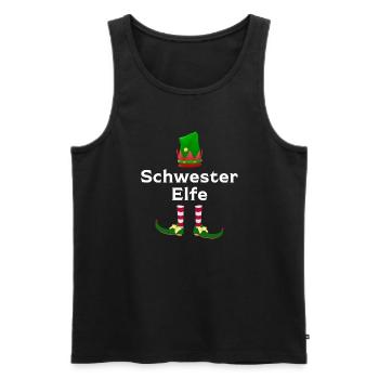 Schwester Elfe Geschwister Geschenk - Männer Premium Bio Tank Top - Schwarz - Vorne - AI Model Male 178 light (178cm)