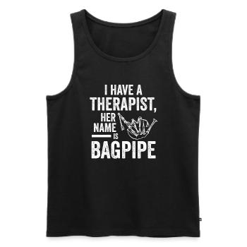Dudelsack Dudelsack Musikinstrument Geschenk - Männer Premium Bio Tank Top - Schwarz - Vorne - Michal (187cm)