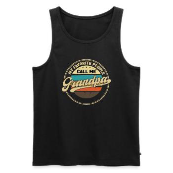 grandfather Grandpa grandad Geschenk - Männer Premium Bio Tank Top - Schwarz - Vorne - Michal (187cm)