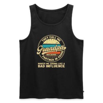 grandfather Grandpa grandad Geschenk - Männer Premium Bio Tank Top - Schwarz - Vorne - Michal (187cm)