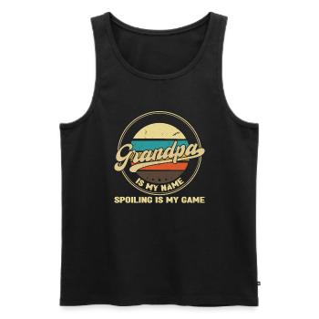 grandfather Grandpa grandad Geschenk - Männer Premium Bio Tank Top - Schwarz - Vorne - Michal (187cm)