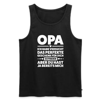 Opa Enkelin Großvater Geschenk - Männer Premium Bio Tank Top - Schwarz - Vorne - Michal (187cm)