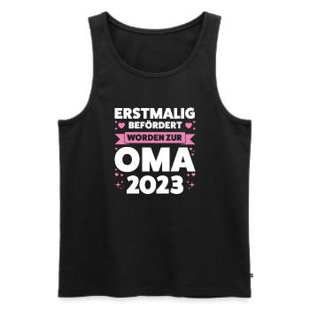 Oma 2023 Großmutter Großmütter Geschenk - Männer Premium Bio Tank Top - Schwarz - Vorne - Michal (187cm)