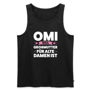 Oma Großmutter Omas Geschenk - Männer Premium Bio Tank Top - Schwarz - Vorne - Michal (187cm)