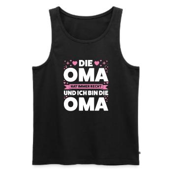 Oma Großmutter Omas Geschenk - Männer Premium Bio Tank Top - Schwarz - Vorne - Michal (187cm)