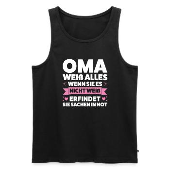 Oma Großmutter Omas Geschenk - Männer Premium Bio Tank Top - Schwarz - Vorne - Michal (187cm)