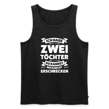 Eltern 2 Töchter Papa von 2 Töchtern Geschenk - Männer Premium Bio Tank Top - Schwarz - Vorne - Michal (187cm)