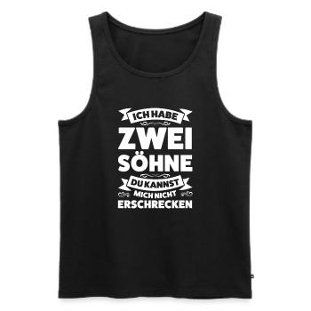 Eltern 2 Söhne Papa von 2 Söhnen Geschenk - Männer Premium Bio Tank Top - Schwarz - Vorne - Michal (187cm)