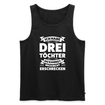 Eltern 3 Töchter Papa von 3 Töchtern Geschenk - Männer Premium Bio Tank Top - Schwarz - Vorne - Michal (187cm)