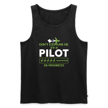 Pilot Pilot Flugzeug Geschenk - Männer Premium Bio Tank Top - Schwarz - Vorne - Michal (187cm)