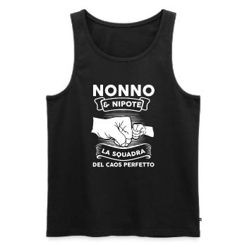 Opa & Enkel Opa Familie Geschenk - Männer Premium Bio Tank Top - Schwarz - Vorne - AI Model Male 178 light (178cm)