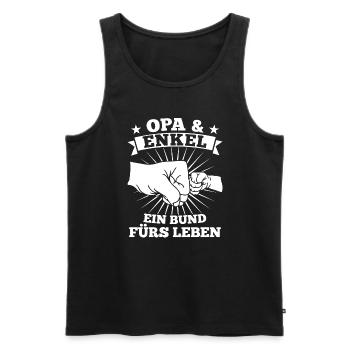 Opa & Enkel Familie Enkelsohn Geschenk - Männer Premium Bio Tank Top - Schwarz - Vorne - Michal (187cm)