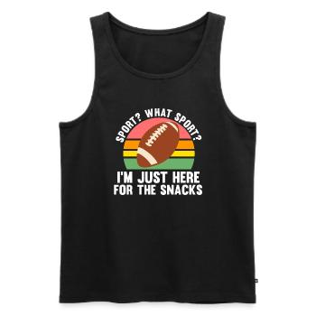 Go Sport Fußball Snacks Geschenk - Männer Premium Bio Tank Top - Schwarz - Vorne - Michal (187cm)
