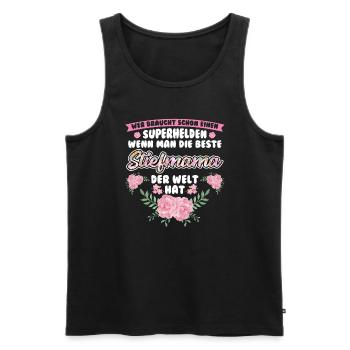 Stiefmama Familie Bonus Mama Geschenk - Männer Premium Bio Tank Top - Schwarz - Vorne - Michal (187cm)