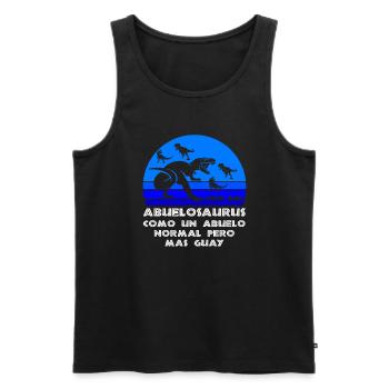 Opa Dinosaur Großvater Geschenk - Männer Premium Bio Tank Top - Schwarz - Vorne - Michal (187cm)