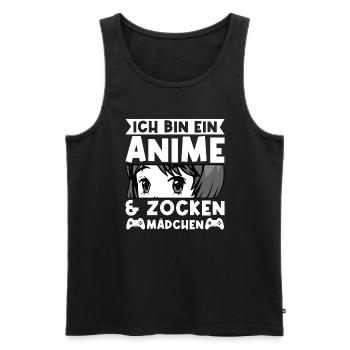 Anime Zocken Anime Merch Geschenk - Männer Premium Bio Tank Top - Schwarz - Vorne - Michal (187cm)