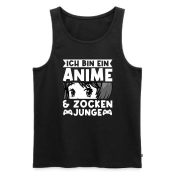 Anime Zocken Anime Merch Geschenk - Männer Premium Bio Tank Top - Schwarz - Vorne - Michal (187cm)