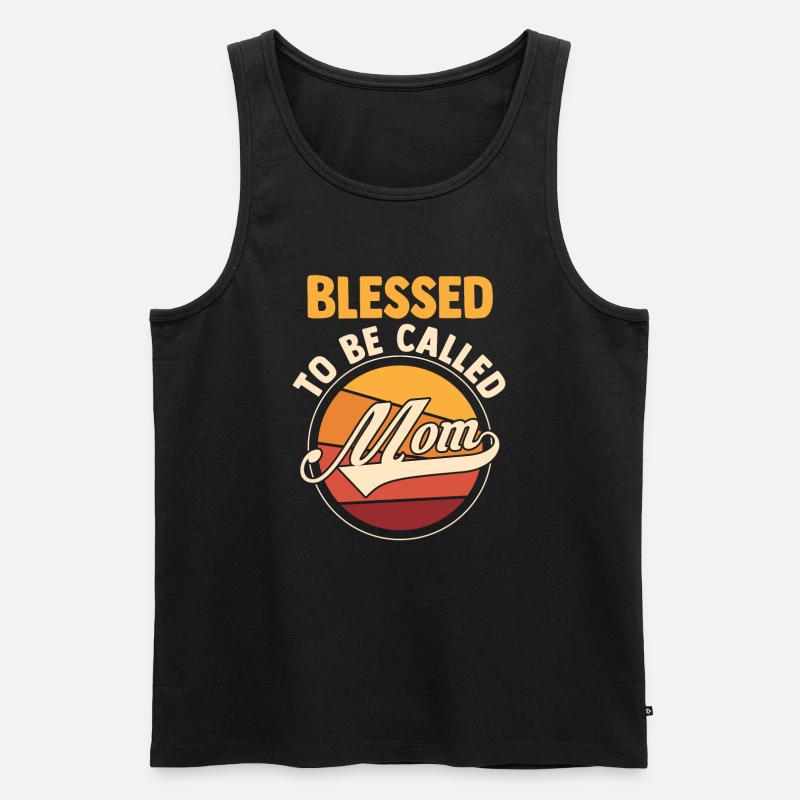 Mama Retro Mutter Geschenk - Männer Premium Bio Tank Top - Schwarz