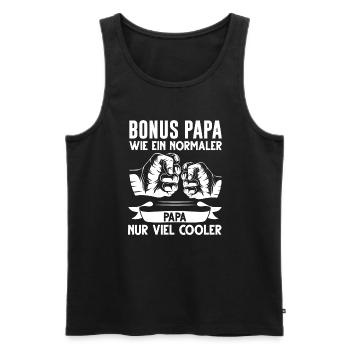 Bonus Papa Familie Bonus-Papa Geschenk - Männer Premium Bio Tank Top - Schwarz - Vorne - Michal (187cm)