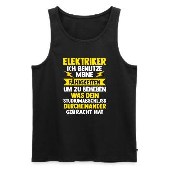 Elektriker Beruf Elektroarbeiter Geschenk - Männer Premium Bio Tank Top - Schwarz - Vorne - Michal (187cm)