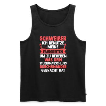 Schweißer Beruf Metallbauer Geschenk - Männer Premium Bio Tank Top - Schwarz - Vorne - Michal (187cm)