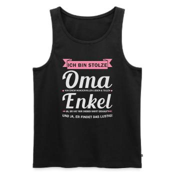 Oma & Enkel Familie Großmutter Geschenk - Männer Premium Bio Tank Top - Schwarz - Vorne - Michal (187cm)