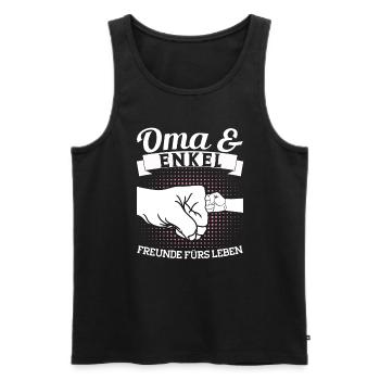 Oma & Enkel Familie Oma Geschenk - Männer Premium Bio Tank Top - Schwarz - Vorne - Michal (187cm)