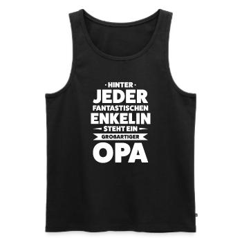 Opa & Enkelin Familie Großvater Geschenk - Männer Premium Bio Tank Top - Schwarz - Vorne - Michal (187cm)