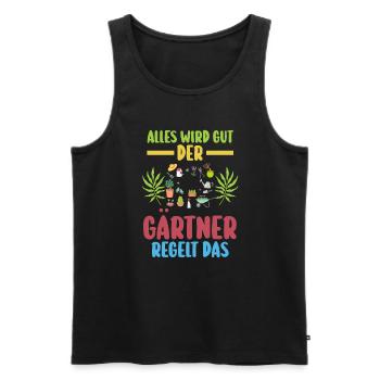 Gartenarbeit Garten Gärtner Geschenk - Männer Premium Bio Tank Top - Schwarz - Vorne - Michal (187cm)