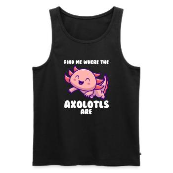 Axolotl Axolotl Tiergeschenk - Männer Premium Bio Tank Top - Schwarz - Vorne - AI Model Male 178 light (178cm)
