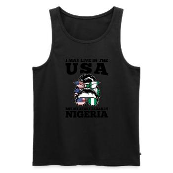 Nigerianer Nigeria Nigerianische Wurzeln Geschenk - Männer Premium Bio Tank Top - Schwarz - Vorne - Michal (187cm)