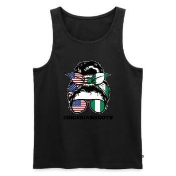 Nigerianer Nigeria Nigerianische Wurzeln Geschenk - Männer Premium Bio Tank Top - Schwarz - Vorne - Michal (187cm)