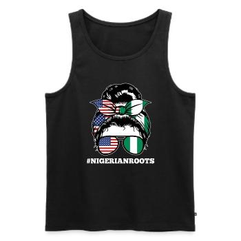 Nigerianer Nigeria Nigerianische Wurzeln Geschenk - Männer Premium Bio Tank Top - Schwarz - Vorne - Michal (187cm)