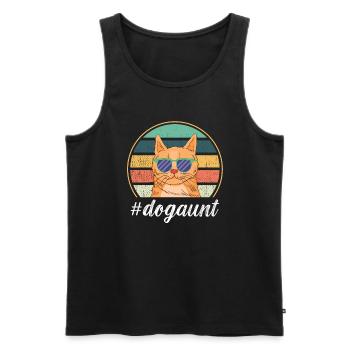 Tante Retro Katzenliebhaberin Patengeschenk - Männer Premium Bio Tank Top - Schwarz - Vorne - AI Model Male 178 light (178cm)