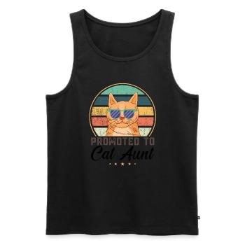 Tante Retro Katzenliebhaberin Patengeschenk - Männer Premium Bio Tank Top - Schwarz - Vorne - AI Model Male 178 light (178cm)