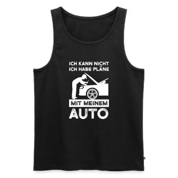 Auto Garage Autos Geschenk - Männer Premium Bio Tank Top - Schwarz - Vorne - Michal (187cm)