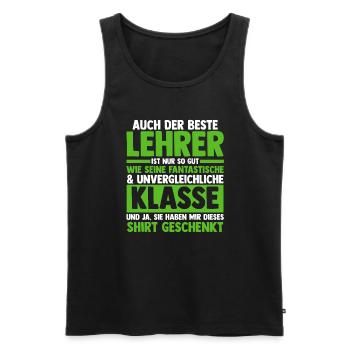 Lehrer Beruf Schullehrer Geschenk - Männer Premium Bio Tank Top - Schwarz - Vorne - AI Model Male 178 light (178cm)
