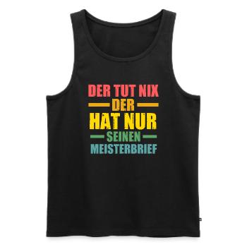 Meister Prüfung Meisterbrief Geschenk - Männer Premium Bio Tank Top - Schwarz - Vorne - Michal (187cm)