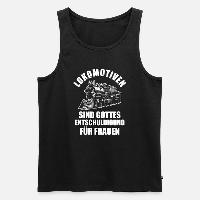Modelleisenbahn Bahn Dampfloks Geschenk - Männer Premium Bio Tank Top - Schwarz