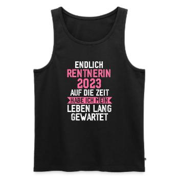 Rentnerin 2023 Rente Rentnerin Geschenk - Männer Premium Bio Tank Top - Schwarz - Vorne - Michal (187cm)
