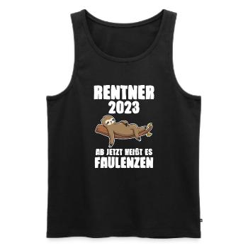 Rentner 2023 Faultier Ruhestand Geschenk - Männer Premium Bio Tank Top - Schwarz - Vorne - Michal (187cm)