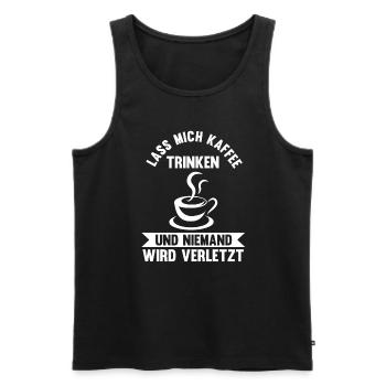 Kaffee Koffein Kaffeeliebhaber Geschenk - Männer Premium Bio Tank Top - Schwarz - Vorne - AI Model Male 178 light (178cm)