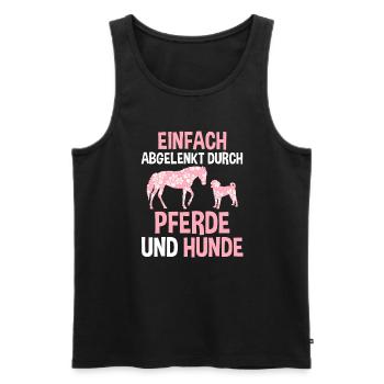 Pferd Hund Pferde Liebhaber Geschenk - Männer Premium Bio Tank Top - Schwarz - Vorne - Michal (187cm)