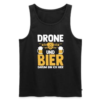 Drohne Pilot Quadcopter Geschenk - Männer Premium Bio Tank Top - Schwarz - Vorne - Michal (187cm)