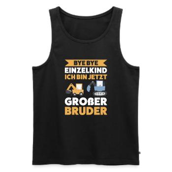 Großer Bruder Bagger Geschwister Geschenk - Männer Premium Bio Tank Top - Schwarz - Vorne - Michal (187cm)
