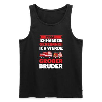 Großer Bruder Feuerwehr Grosser Bruder Geschenk - Männer Premium Bio Tank Top - Schwarz - Vorne - Michal (187cm)