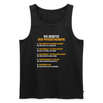 Physiotherapie Beruf Physiotherapeut Geschenk - Männer Premium Bio Tank Top - Schwarz - Vorne - Michal (187cm)