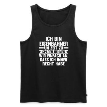 Eisenbahner Beruf Lokführer Geschenk - Männer Premium Bio Tank Top - Schwarz - Vorne - Michal (187cm)