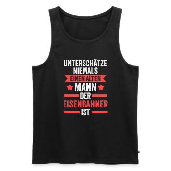 Eisenbahner Beruf Eisenbahn Geschenk - Männer Premium Bio Tank Top - Schwarz - Vorne - Michal (187cm)